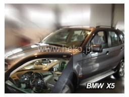 Deflektory - protiprievanové plexi BMW X5 (E53, +zadné, 5-dverový, od r.v. 2000 do r.v. 2006)