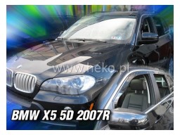 Deflektory - protiprievanové plexi BMW X5 (E70, +zadné, 5-dverový, od r.v. 2007)