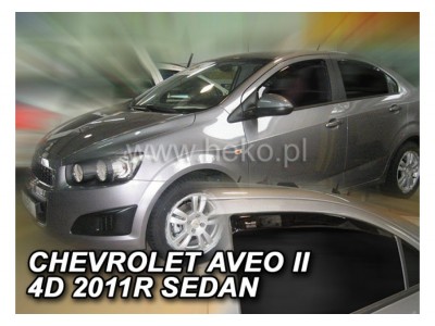 Deflektory - protiprievanové plexi Chevrolet Aveo Sedan (+zadné, 5-dverový, od r.v. 2011)