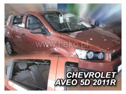 Deflektory - protiprievanové plexi Chevrolet Aveo (+zadné, 5-dverový, od r.v. 2011)