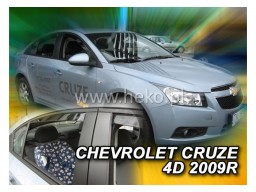 Deflektory - protiprievanové plexi Chevrolet Cruze (+zadné, 4-dverový, od r.v. 2009)