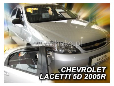 Deflektory - protiprievanové plexi Chevrolet Lacetti Hatchback (+zadné, 5-dverový, od r.v. 2004)