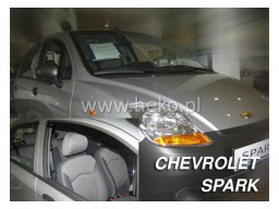 Deflektory - protiprievanové plexi Chevrolet Spark Hatchback (+zadné, 5-dverový, od r.v. 2005)