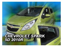 Deflektory - protiprievanové plexi Chevrolet Spark (+zadné, 5-dverový, od r.v. 2010)