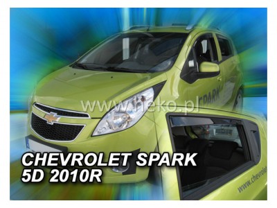 Deflektory - protiprievanové plexi Chevrolet Spark (+zadné, 5-dverový, od r.v. 2010)