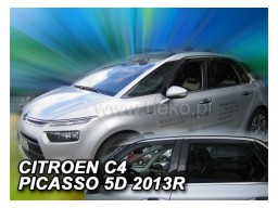 Deflektory - protiprievanové plexi Citroen C4 Picasso II. (+zadné, 5-dverový, od r.v. 2013)