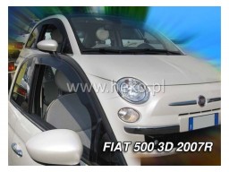 Deflektory - protiprievanové plexi Fiat 500 (3-dverový, od r.v. 2007)