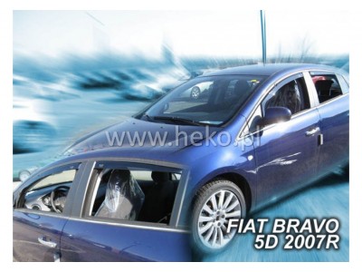 Deflektory - protiprievanové plexi Fiat Bravo (+zadné, 5-dverový, od r.v. 2007)