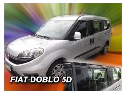 Deflektory - protiprievanové plexi Fiat Doblo (+zadné, 5-dverový, od r.v. 2010)
