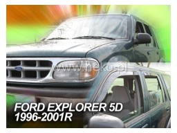 Deflektory - protiprievanové plexi Ford Explorer (+zadné, 5-dverový, od r.v. 1996 do r.v. 2001)