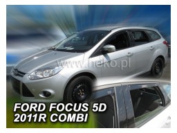 Deflektory - protiprievanové plexi Ford Focus lll. Combi (+zadné, 5-dverový, od r.v. 2011)
