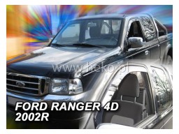 Deflektory - protiprievanové plexi Ford Ranger (4-dverový, od r.v. 2002 do r.v. 2007)