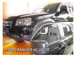 Deflektory - protiprievanové plexi Ford Ranger (+zadné, 4-dverový, od r.v. 2007)