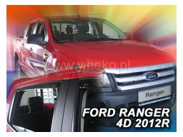Deflektory - protiprievanové plexi Ford Ranger (+zadné, 4-dverový, od r.v. 2012)