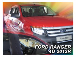 Deflektory - protiprievanové plexi Ford Ranger (4-dverový, od r.v. 2012)