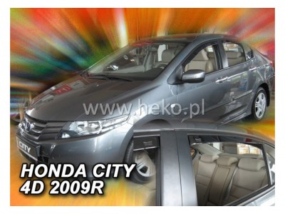 Deflektory - protiprievanové plexi Honda City (+zadné, 4-dverový, od r.v. 2008)