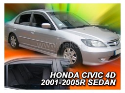Deflektory - protiprievanové plexi Honda Civic VII. Sedan (+zadné, 4-dverový, od r.v. 2001 do r.v. 2005)