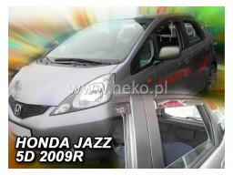 Deflektory - protiprievanové plexi Honda Jazz (+zadné, 5-dverový, od r.v. 2008 do r.v. 2014)