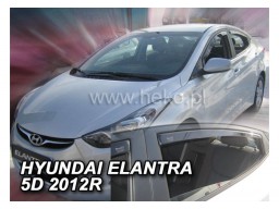Deflektory - protiprievanové plexi Hyundai Elantra V. (+zadné, 4-dverový, od r.v. 2010)