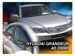Deflektory - protiprievanové plexi Hyundai Grandeur TG (+zadné, 4-dverový, od r.v. 2005 do r.v. 2011)