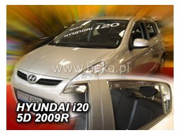 Deflektory - protiprievanové plexi Hyundai i20 (+zadné, 5-dverový, od r.v. 2009)