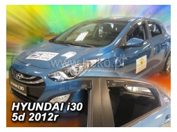 Deflektory - protiprievanové plexi Hyundai i30 (+zadné, 5-dverový, od r.v. 2012)