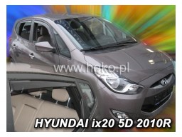 Deflektory - protiprievanové plexi Hyundai ix20 (+zadné, 5-dverový, od r.v. 2010)