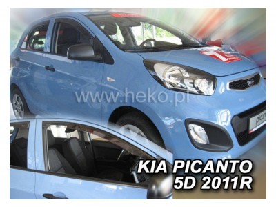 Deflektory - protiprievanové plexi Kia Picanto II. (5-dverový, od r.v. 2011)