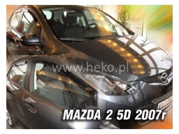Deflektory - protiprievanové plexi Mazda 2 (5-dverový, od r.v. 2007)