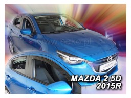 Deflektory - protiprievanové plexi Mazda 2 (+zadné, 5-dverový, od r.v. 2014)