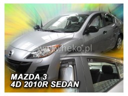 Deflektory - protiprievanové plexi Mazda 3 Sedan (+zadné, 4-dverový, od r.v. 2009)