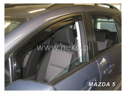 Deflektory - protiprievanové plexi Mazda 5 (+zadné, 5-dverový, od r.v. 2005)