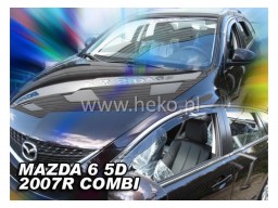 Deflektory - protiprievanové plexi Mazda 6 Combi (+zadné, 4-dverový, od r.v. 2007)