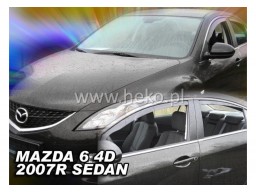 Deflektory - protiprievanové plexi Mazda 6 Sedan (+zadné, 4-dverový, od r.v. 2007)