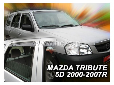 Deflektory - protiprievanové plexi Mazda Tribute (+zadné, 5-dverový, od r.v. 2000 do r.v. 2007)