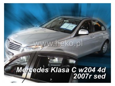 Deflektory - protiprievanové plexi Mercedes C-Class Sedan W204 (+zadné, 4-dverový, od r.v. 3/2007)