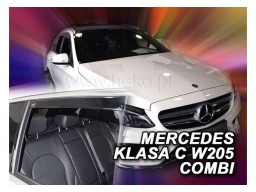 Deflektory - protiprievanové plexi Mercedes C-Class Combi W205 (+zadné, 4-dverový, od r.v. 2014)