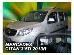 Deflektory - protiprievanové plexi Mercedes Citan W415 3/(+zadné, 5-dverový, od r.v. 2012)