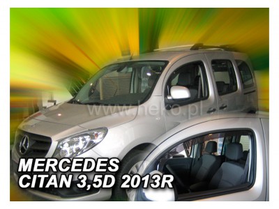 Deflektory - protiprievanové plexi Mercedes Citan W415 3/(5-dverový, od r.v. 2012)