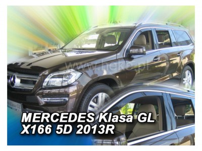 Deflektory - protiprievanové plexi Mercedes GL-Class W166 (+zadné, 5-dverový, od r.v. 2013)