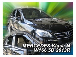 Deflektory - protiprievanové plexi Mercedes M-Class W166 (+zadné, 5-dverový, od r.v. 2011)