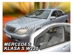 Deflektory - protiprievanové plexi Mercedes S-Class W220 Long (+zadné, 4-dverový, od r.v. 1999)