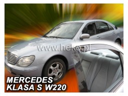 Deflektory - protiprievanové plexi Mercedes S-Class Sedan W220 (+zadné, 4-dverový, od r.v. 1999)