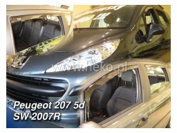 Deflektory - Protiprievanové plexi Peugeot 207 SW (+zadné, 5-dverový, od r.v. 2007)