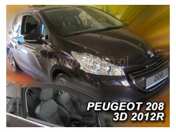 Deflektory - protiprievanové plexi Peugeot 208 (3-dverový, od r.v. 2012)