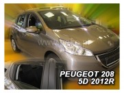 Deflektory - protiprievanové plexi Peugeot 208 (+zadné, 5-dverový, od r.v. 2012)