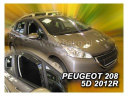 Deflektory - protiprievanové plexi Peugeot 208 (5-dverový, od r.v. 2012)
