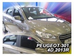 Deflektory - protiprievanové plexi Peugeot 301 (+zadné, 4-dverový, od r.v. 2013)