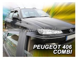 Deflektory - Protiprievanové plexi Peugeot 406 Combi (+zadné, 4-dverový, od r.v. 1996)