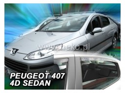 Deflektory - Protiprievanové plexi Peugeot 407 Sedan (+zadné, 4-dverový, od r.v. 2004)